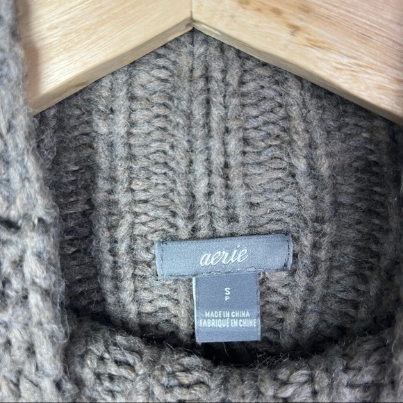 Aerie Marled Gray Mock Neck Pullover Knit Sweater S - Picture 4 of 4